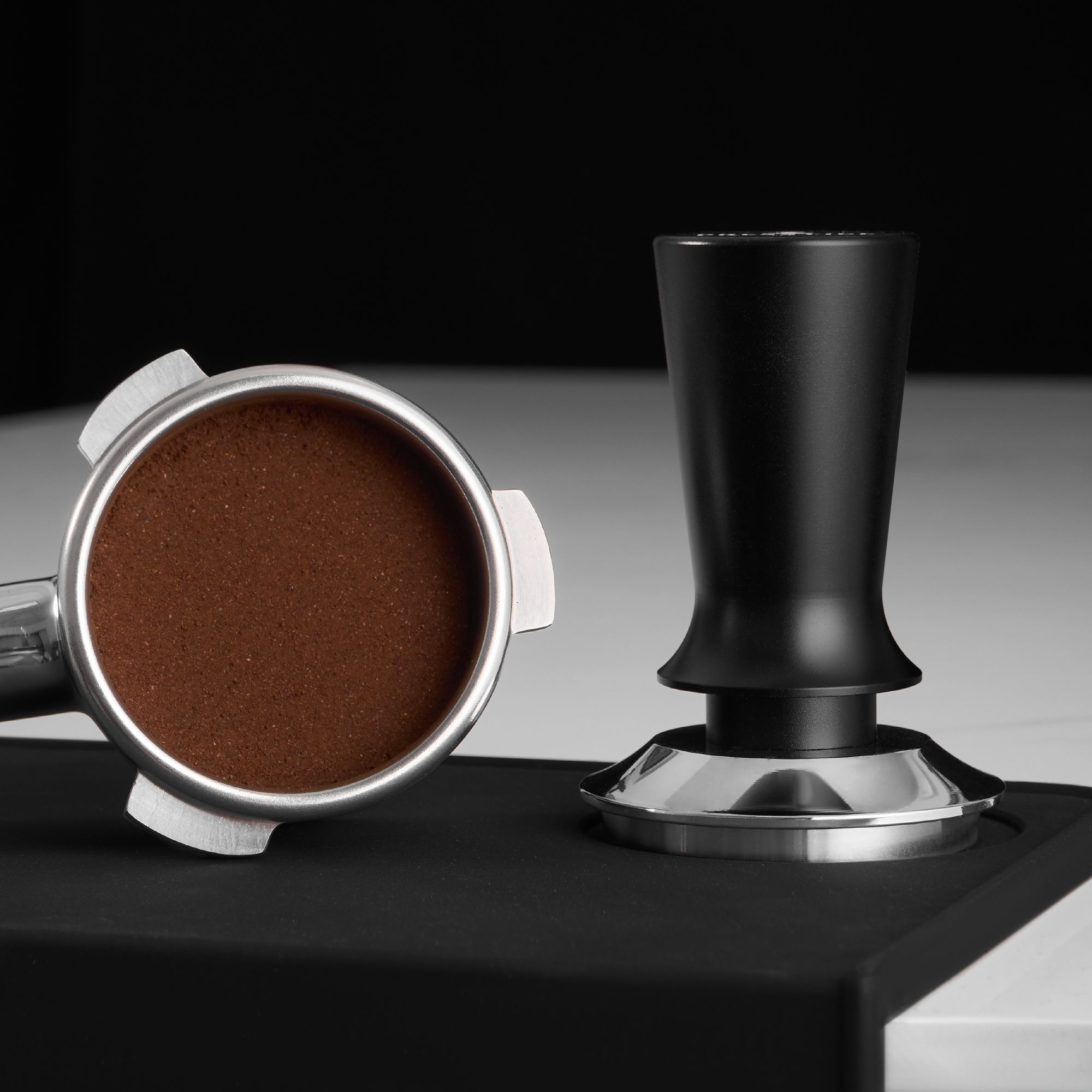 Presstige Espresso Tamper - With Coffee