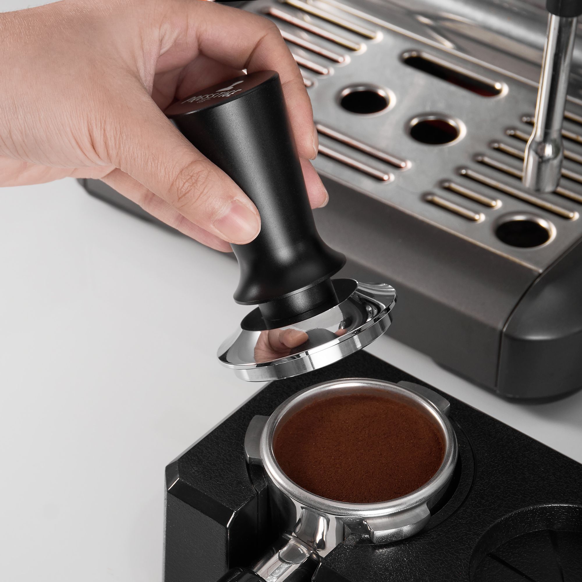 Presstige Espresso Tamper - In Action